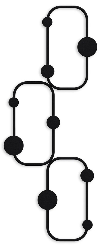 Nástenný kovový vešiak Lizzard 28 cm čierny