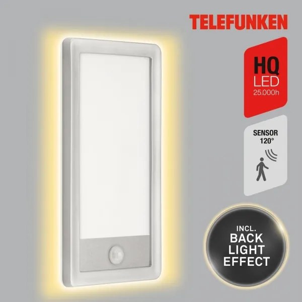 Telefunken 313904TF-LED Vonkajšie nástenné svietidlo so senzorom LED/16W/230V IP44