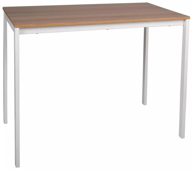 Biely jedálenský stôl RAMOD 100x60 cm, dekor dub