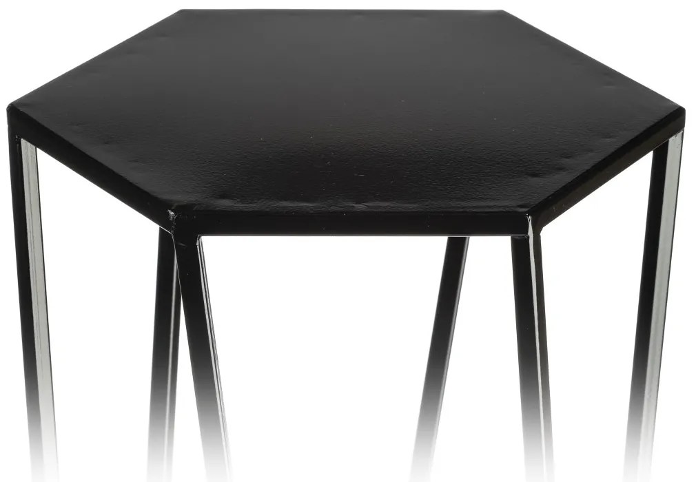 STOJAN NA KVETINÁČ HEXAGON 40X24X27 CM ČIERNA