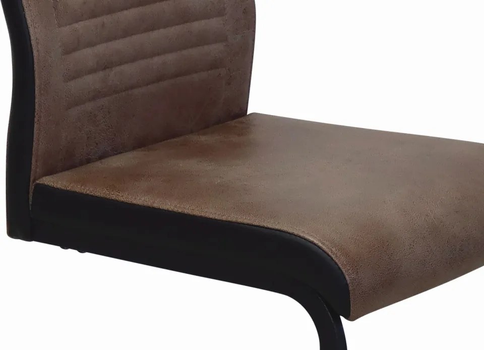 Jedálenská stolička Rindul, hnedá camel látka v optike lesklej kože