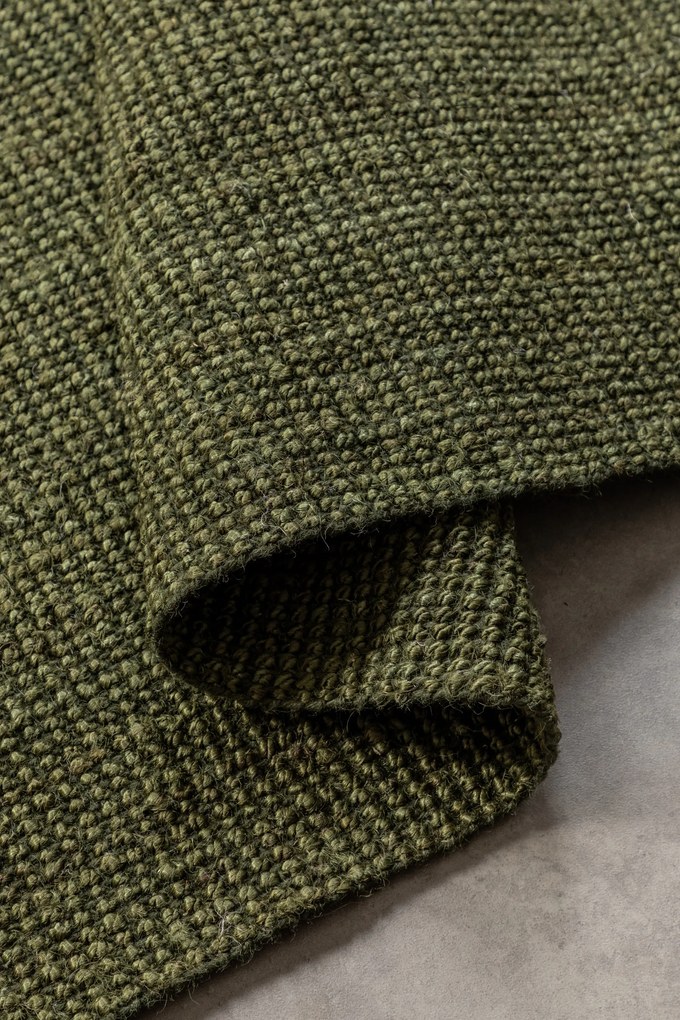 Hanse Home, Kusový koberec Bouclé Jute 105977 Jungle Green, 190x280, zelená, chodba / predsieň