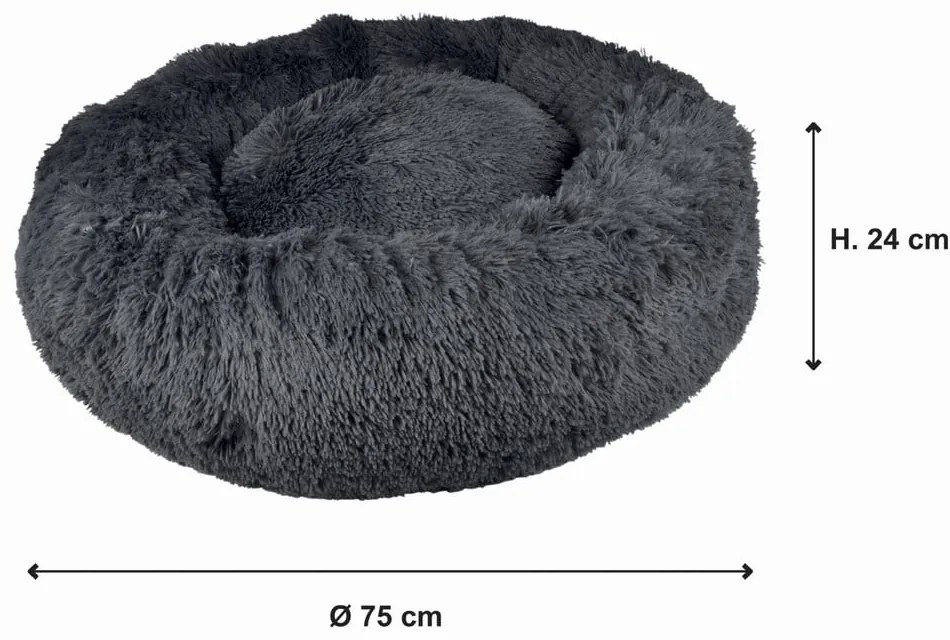 Tmavosivý pelech pre psa ø 75 cm – Love Story