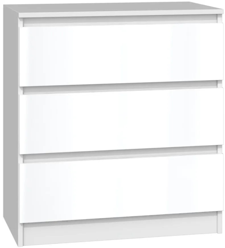 Komoda Malwa M3 Biely/Biely Lesk