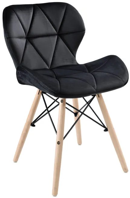 Jedálenská stolička MURET zamatová, čierna