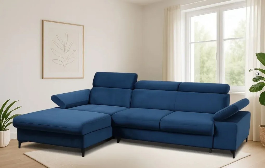 Sedacia súprava Lazur, ľavá, modrá (salvador 17)