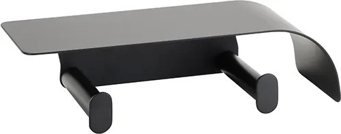 Bemeta Design ORGANIC BLACK: Držiak toaletného papiera, dvojitý, s poličkou - 167112160