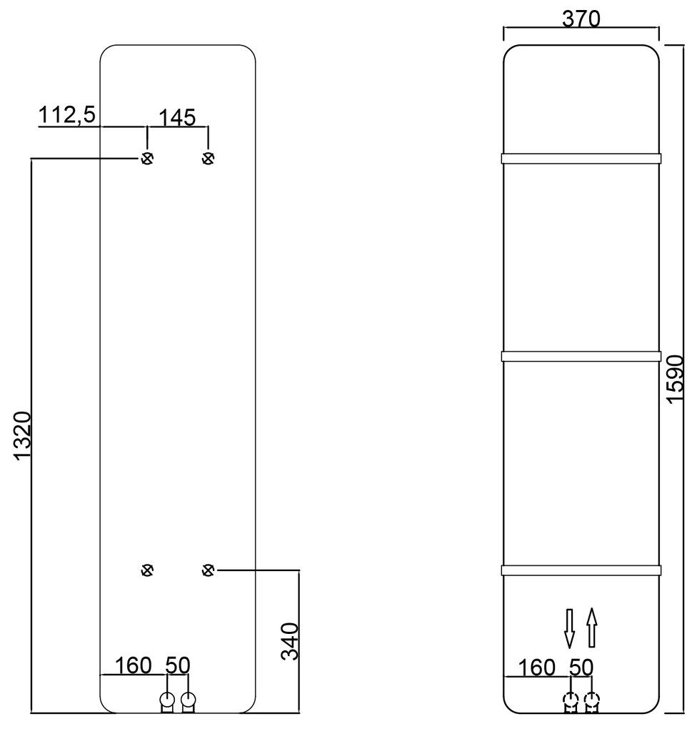 Sapho Sapho, TABELLA vykurovacie teleso 370x1590 mm, biela mat, MI1537