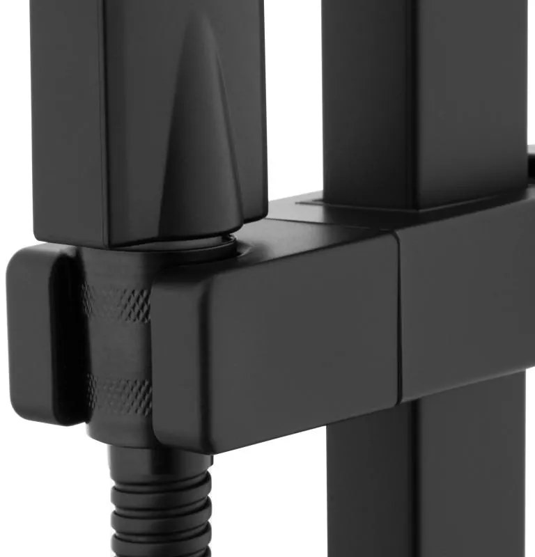 Erga Goba, sprchová súprava s termostatickou batériou a dažďovou hlavicou 25x25cm, čierna matná, ERG-YKA-BP.GOBA-THERM-25-BLK