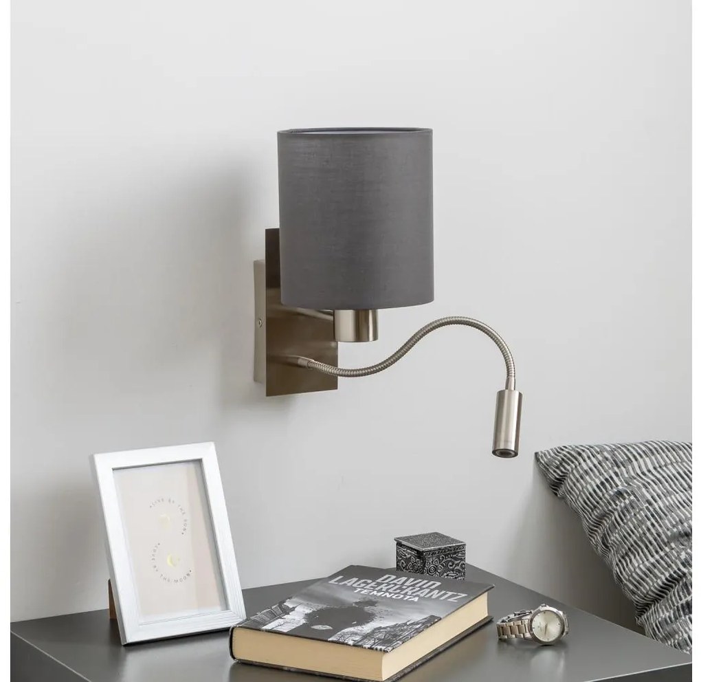 Brilagi - LED Nástenná lampa NUBILA 1xE27/25W/230V + LED/3W chróm/antracit