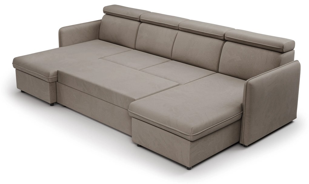 Rozkladacia rohová sedacia súprava Barcelia U - béžová látka Asti 03