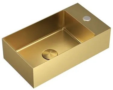 Závesné umývadlo v zlatej farbe SAT Aurum 40x22 cm bez prepadu SATAUR4022BG, 1 ks