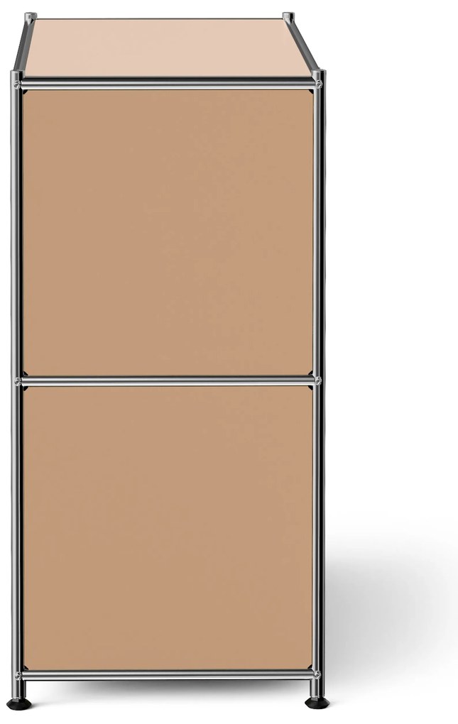 Nízka kovová komoda »CN3« s výklopnými priečinkami, karamelová