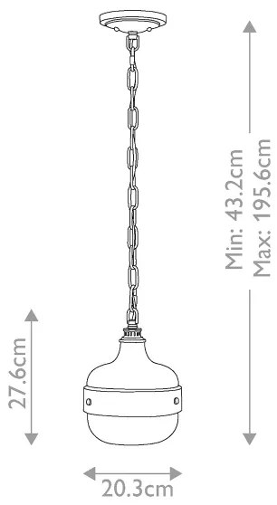Feiss FE-CADENCE-1P-MB - Luster na reťazi CADENCE 1xE27/75W/230V
