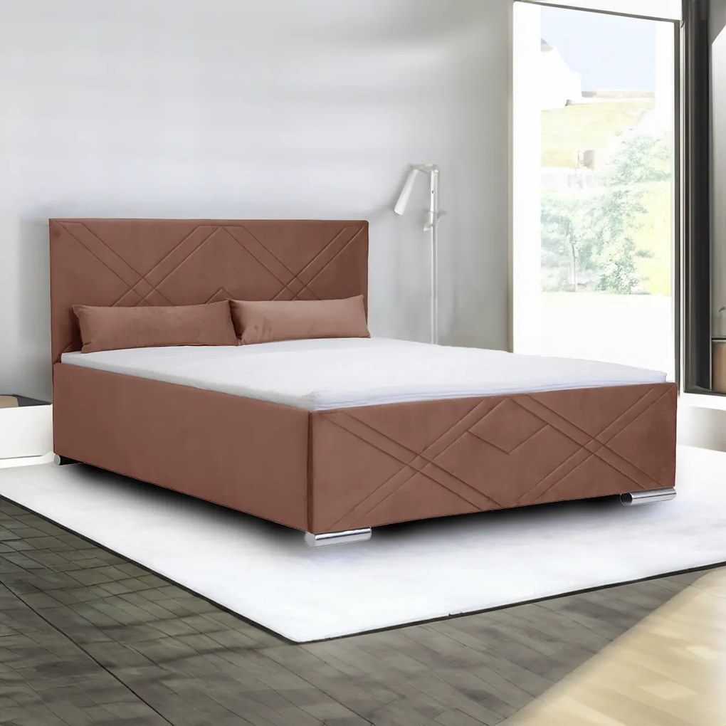 Čalúnená posteľ s úložným priestorom CRIS Oranžová 180 x 200 cm