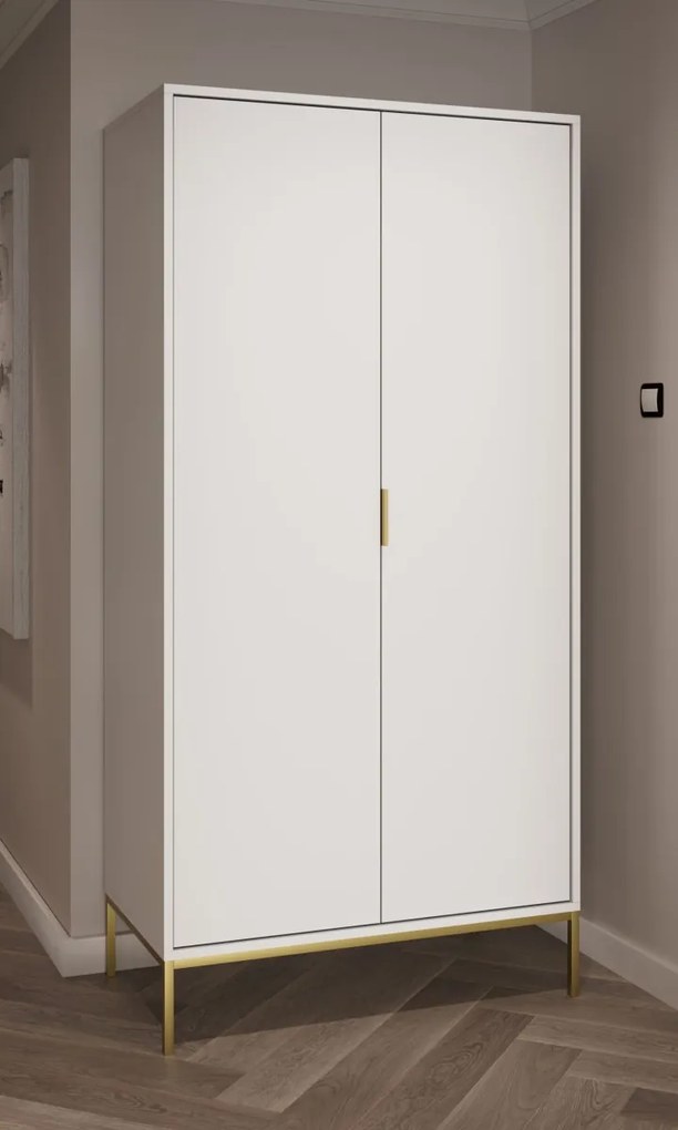 Šatníková skriňa Austin 100 cm biela/zlatá