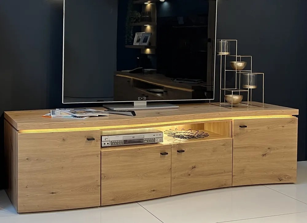 Obývacia stena Bolus, dub artisan, s osvetlením
