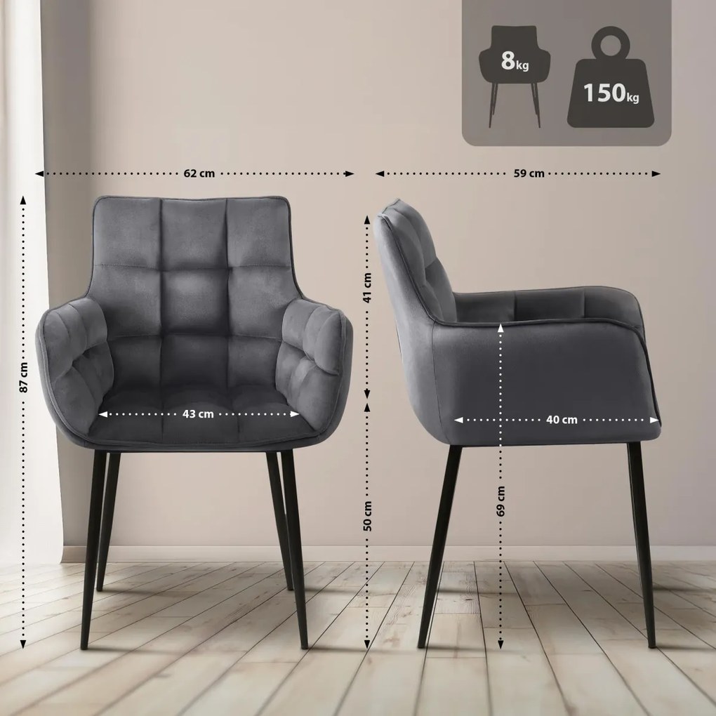 Stolička Tirana zamat - tmavo šedá