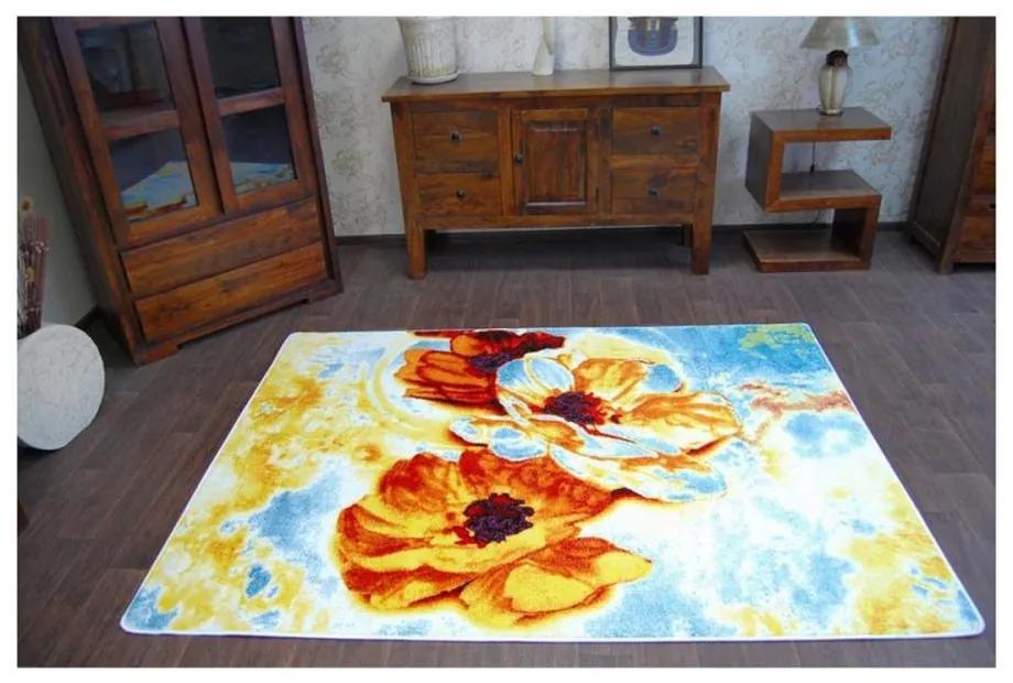 Kusový koberec Kvety žltý 140x190cm