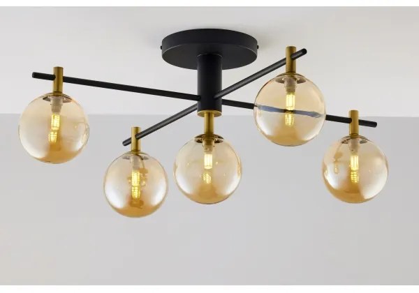 Jupiter 2032 - Prisadený luster FIGARO 5xG9/10W/230V čierna/zlatá/béžová
