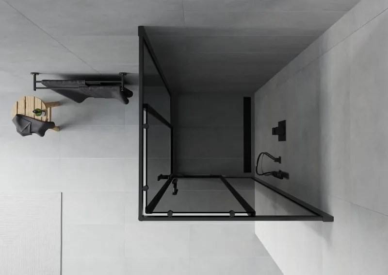 Mexen Rio štvorcový sprchový kút 90 x 90 cm, grafit, čierny - 860-090-090-70-40