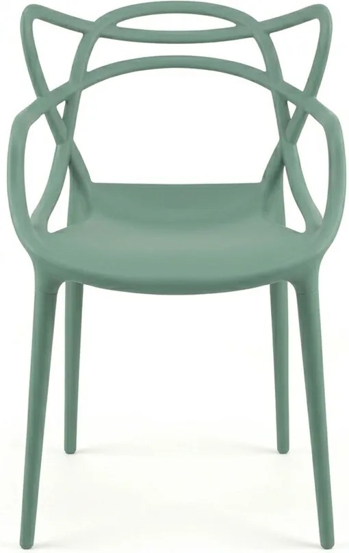 Šalviovozelená plastová stolička KATO