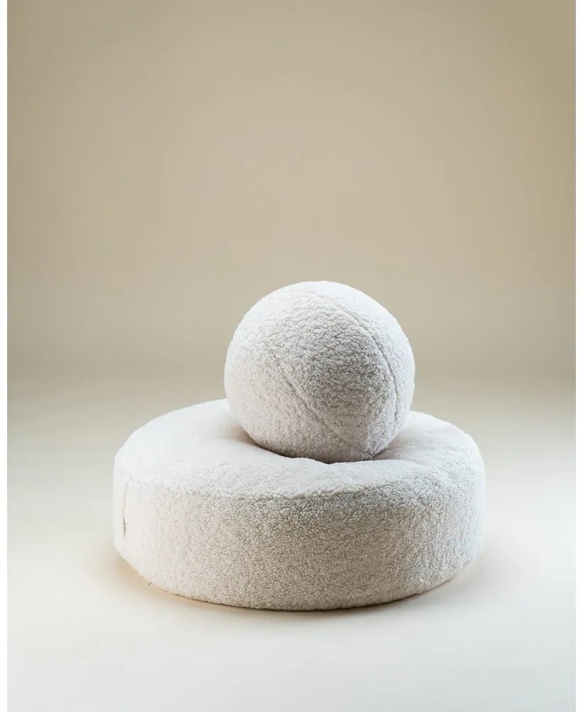 Krémový detský sedací vak z textílie buklé Round – Wigiwama