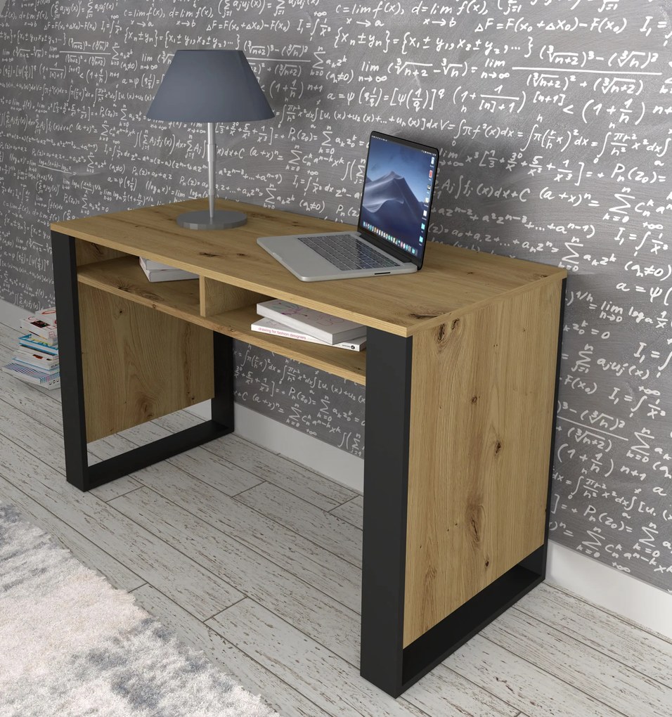 PC stolík Montana (dub artisan + čierna). Akcia -21%. Vlastná spoľahlivá doprava až k Vám domov. 1124956