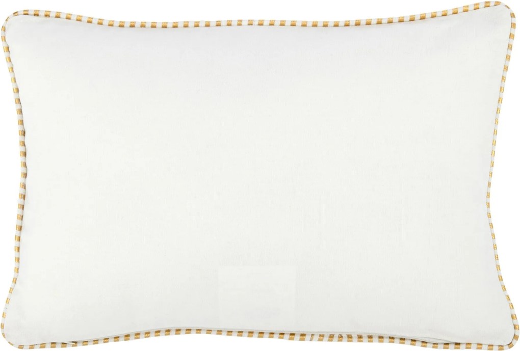 Polštář Bonheur textil bílý se zlatým – 30*45*3,5 cm