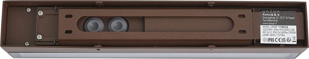 Priemyselné vonkajšie nástenné svietidlo hrdzavohnedé 38 cm vrátane LED IP65 - Hannah