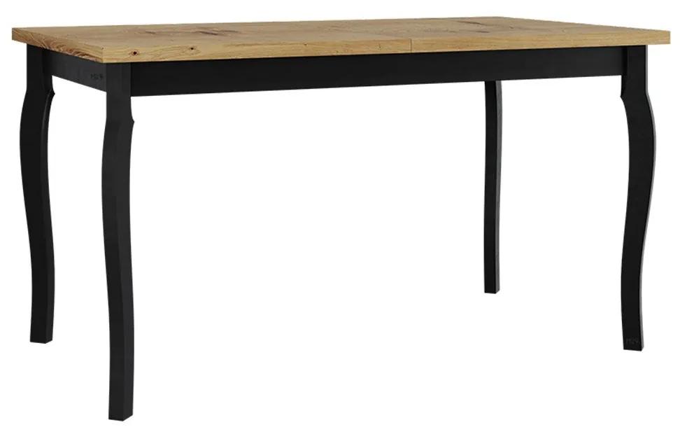 Jedálenský stôl Diesel 80 x 140/180 V, Morenie: dub artisan L, Farby nožičiek: čierna