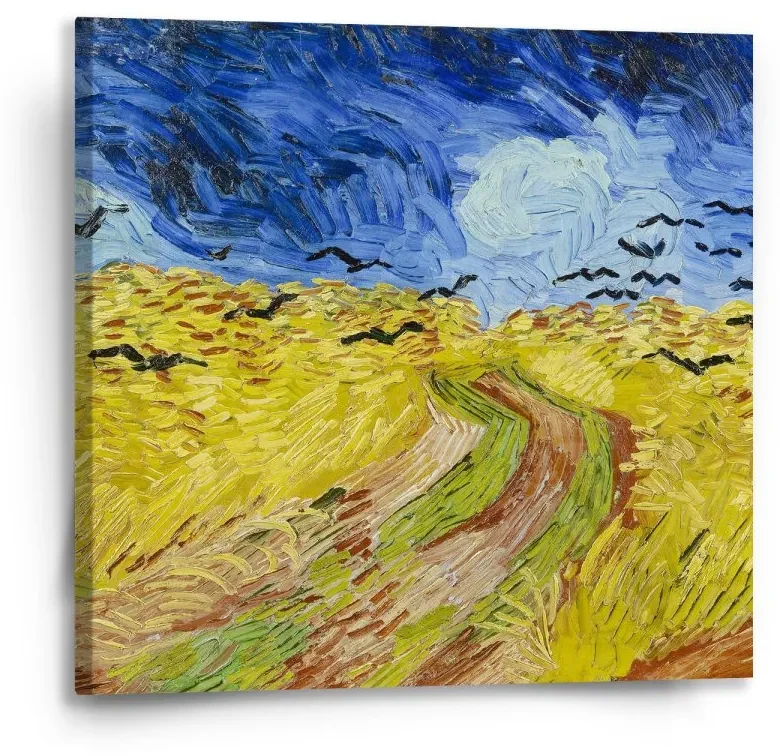 Sablio Obraz Pšeničné pole s vranami - Vincent van Gogh - 50x50 cm