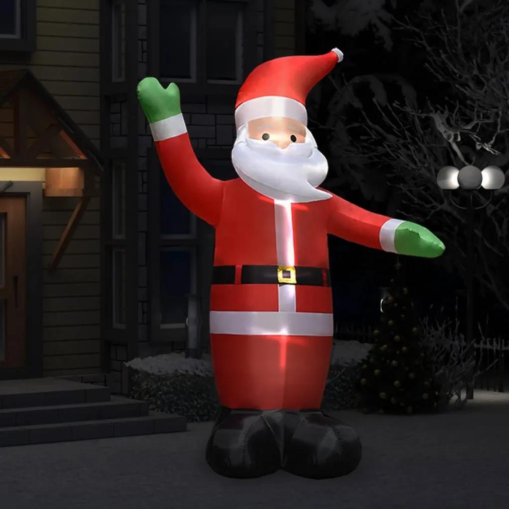 vidaXL Nafukovací Santa Claus s LED vianočná dekorácia IP44 3 m