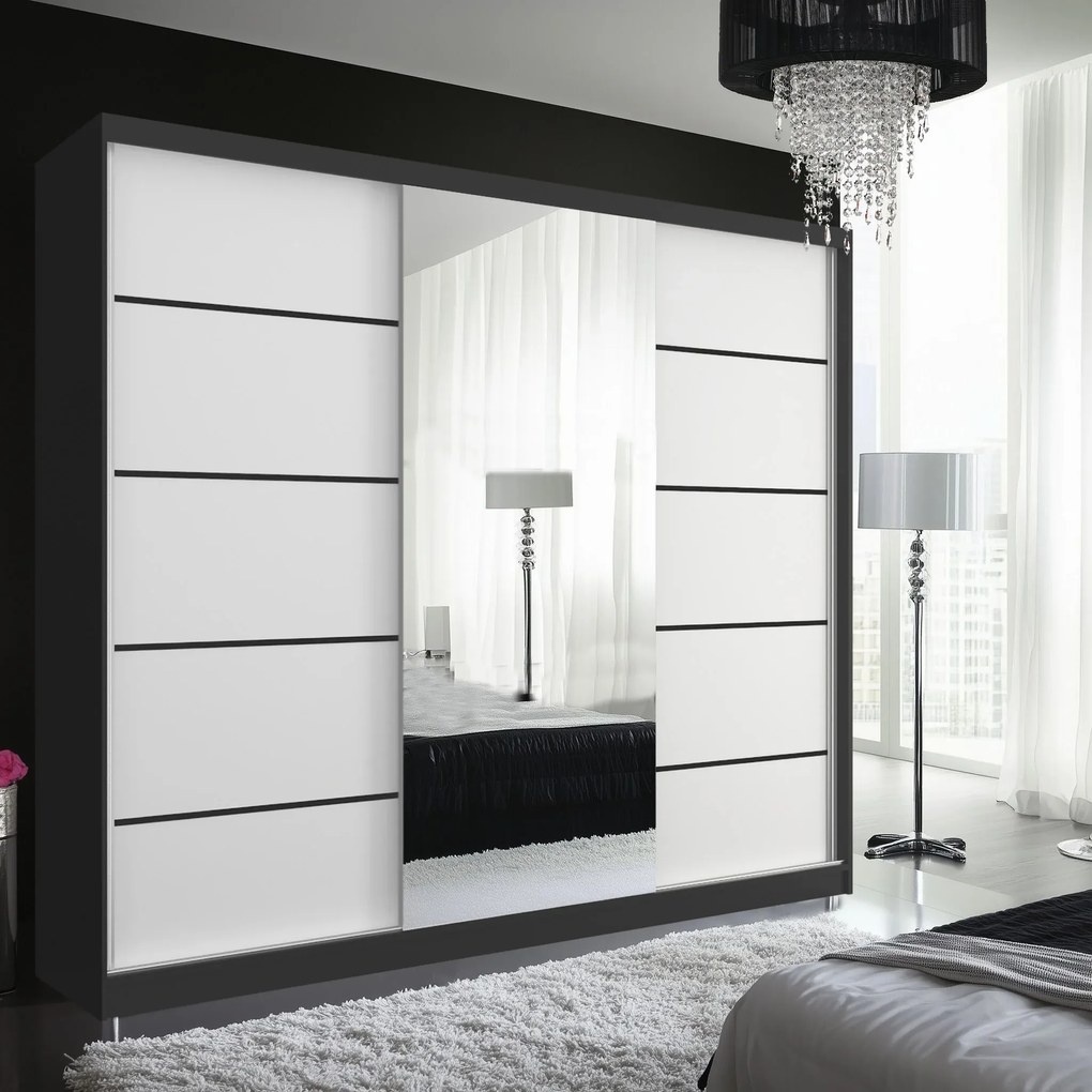 Šatníková skriňa SERENITY 232 cm biely mat MBP SERENITY SZP8/0/B/W/0/HIAL