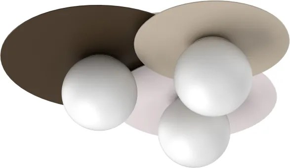 Stropné svietidlo FLAT 3xE27/15W/230V 55x60 cm béžová/krémová/hnedá