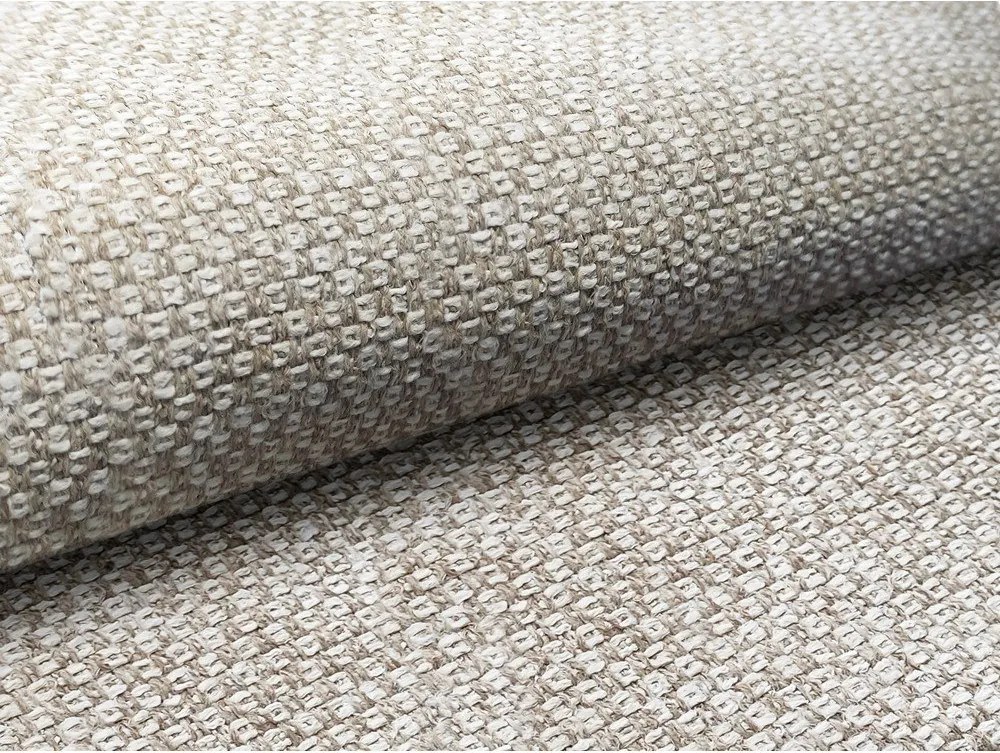 Béžová čalúnená dvojlôžková posteľ s úložným priestorom s roštom 160x200 cm Mano – Makamii