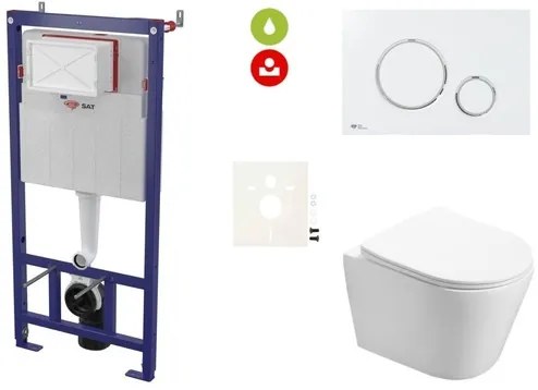 Cenovo zvýhodnený závesný WC set SAT do ľahkých stien / predstenová montáž + WC SAT Infinitio SIKOSSIN70KECO