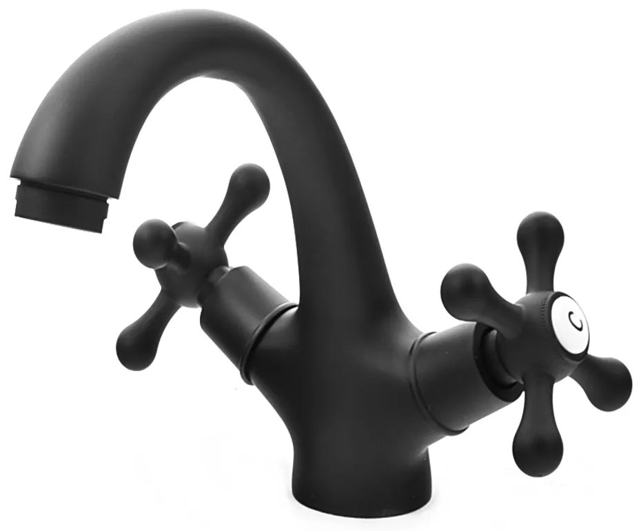 Gamma Retro, umývadlová batéria h-150, čierna matná, GMA-BROU-BK