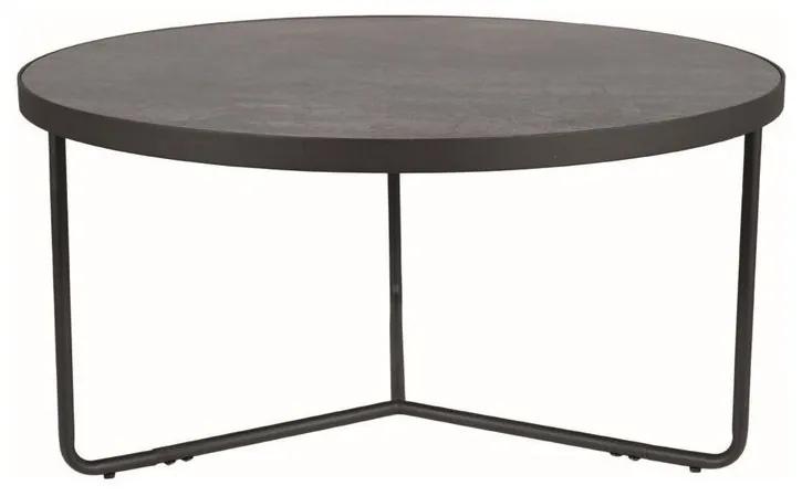 Sklenený šedočierny konferenčný stolík ANTILA 80x40