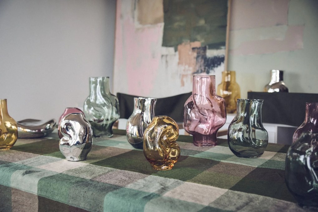 HK living Skleněná váza Gleam Chrome 900 ml