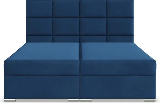 Manželská posteľ CALVI Velvet 180×200 cm tmavomodrá