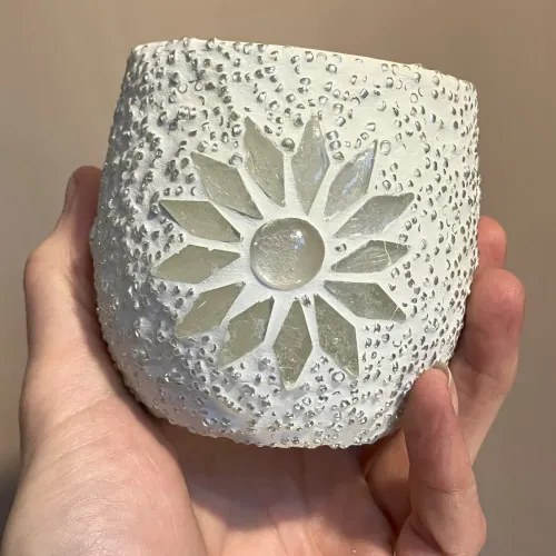 Mosaic LED lamp - svietnik polodrahokam Crystal KEG WINTER