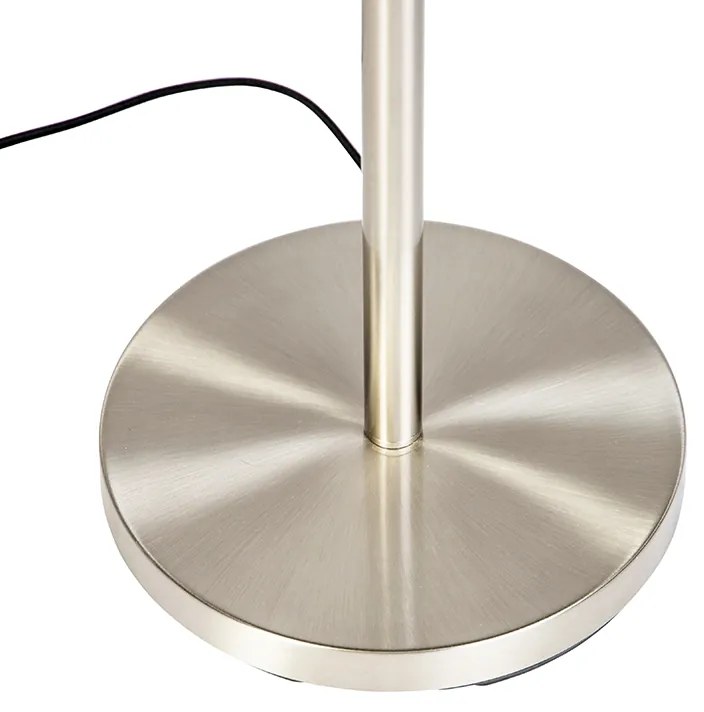 Stojaca lampa oceľ s ružovým tienidlom 50 cm - Simplo