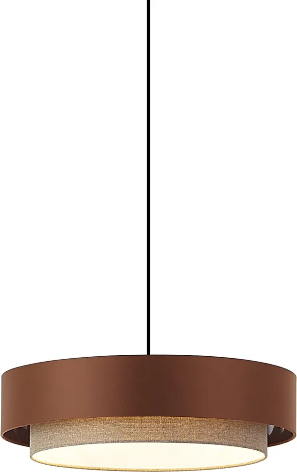 Moderné závesné svietidlo tmavý bronz s sivohnedou farbou 50 cm 3-Lights - Drum Duo