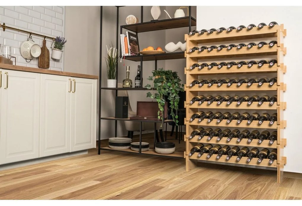 G21 Bambusový stojan na víno, 72 fliaš, L