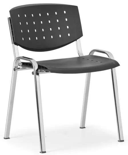 Antares Jednacia stolička TONY, čierna, konštrukcia chrómovaná