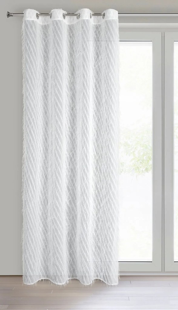 ZÁVES NA KRÚŽKOCH LAUREL 140X250 CM BIELA