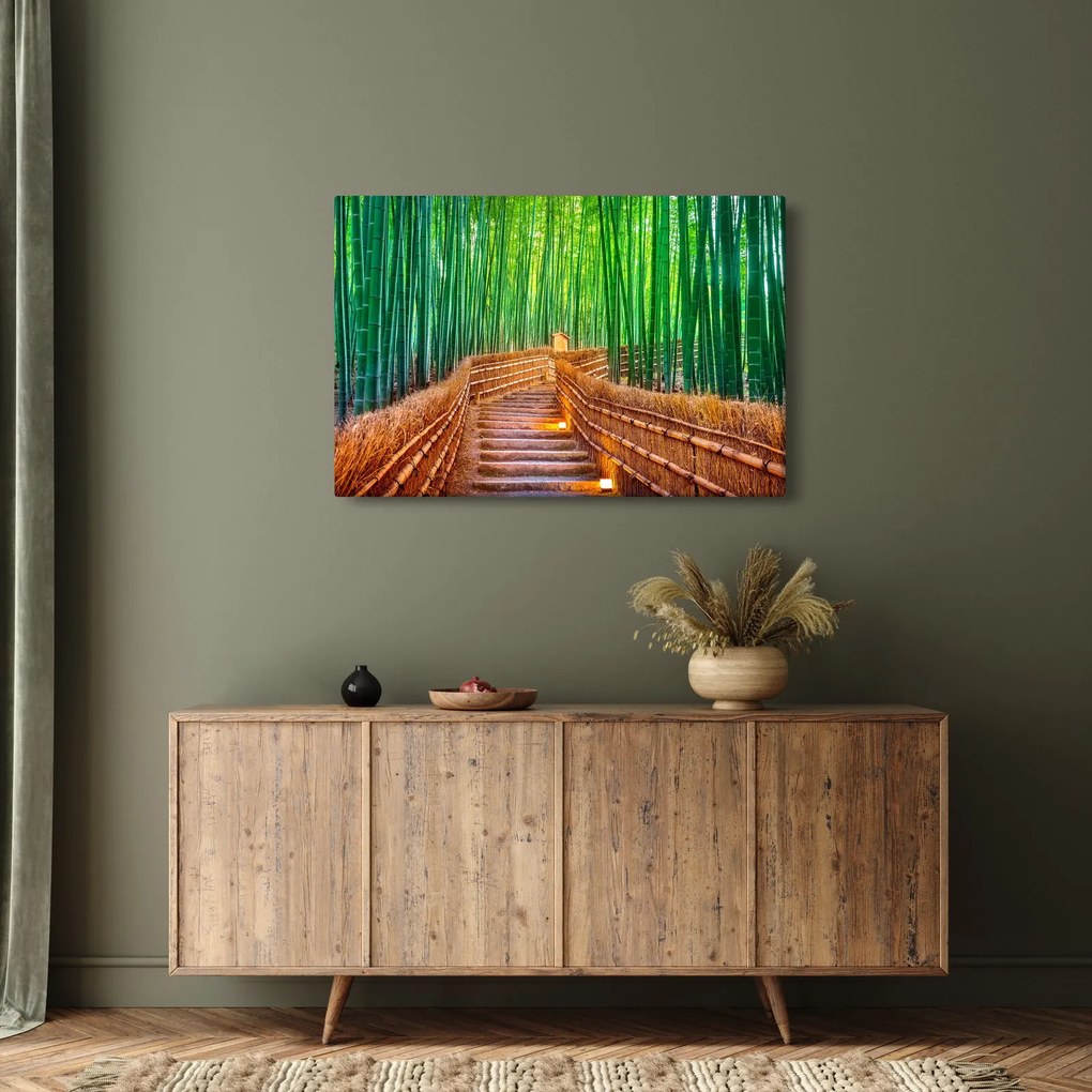 Obraz - Japonský bambusový les (90x60 cm)