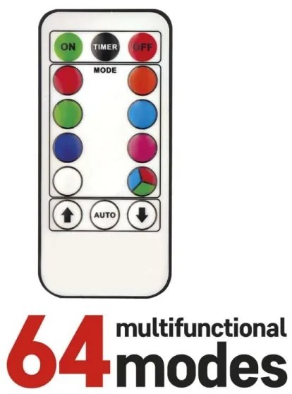 LED RGB Vianočná vonkajšia reťaz 96xLED/64 módov 15m IP44 + diaľkové ovládanie