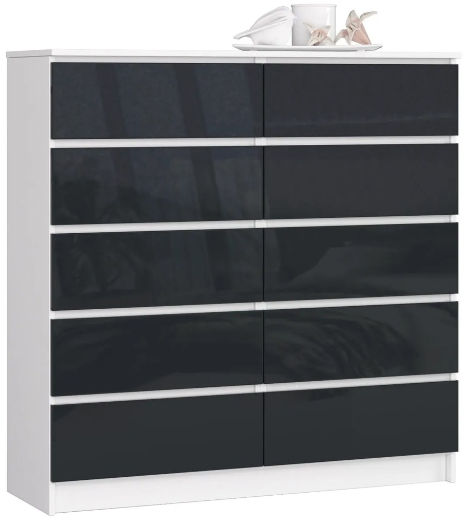 Komoda Kuba 120 cm biela/grafitová